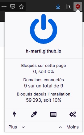 Désactiver uBlock