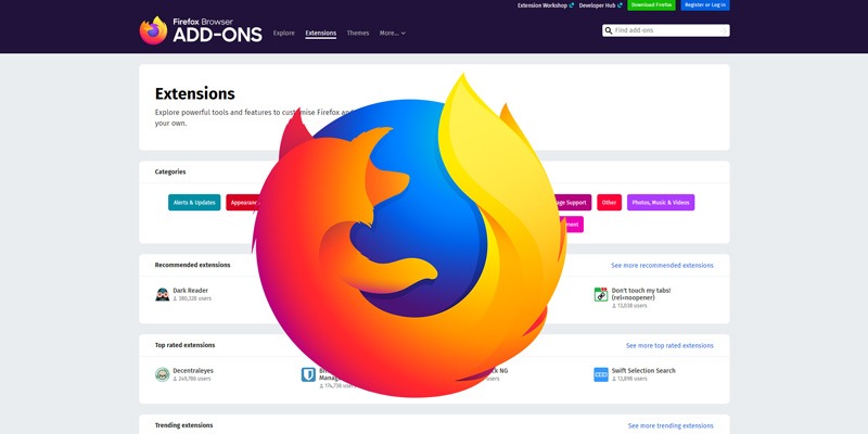 Mes extensions Firefox